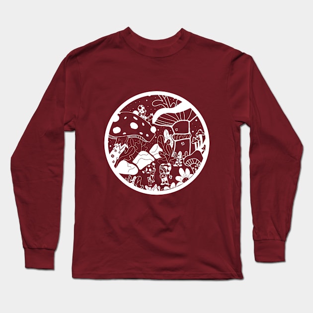 Mushroom Village Long Sleeve T-Shirt by swansay